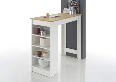 Produktbild von Bartisch Esstisch Tresentisch Küchentisch Bistrotisch Tisch "Rosalyn I" Artisan Eiche/Weiß