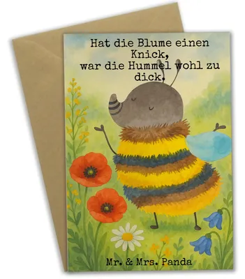 Produktbild von Mr. & Mrs. Panda babykarte Hummel flauschig Design - Weiß - Geschenk, einladungskarten, weihnachtskarten, Grußkarten, Biene, hochzeitskarten, Lustige Sprüche, Blume