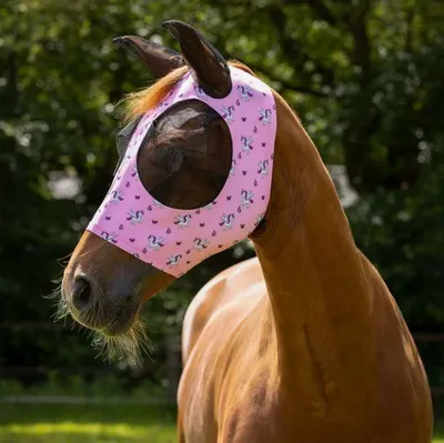 Produktbild von QHP Fliegenschutzmaske Fliegenmaske Unicorn pink , Größe:Pony