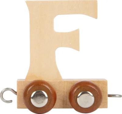 Image de Small Foot Design 7465 Train de lettres en bois, wagon de lettres F, naturel (1 pièce)