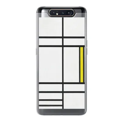 Produktbild von MuchoWow® Handyhülle Schutzhülle Hülle für Samsung Galaxy A80 Komposition in Weiß, Rot und Gelb - Piet Mondrian Silikon Softcase Handy Hülle - Schutzdeckel