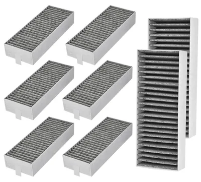 Obrázok produktu pre Aktívny uhlíkový filter, 8 kusov, pre spotrebiče značiek Siemens, Bosch, Neff, Gaggenau, rozmer 193x75x35 mm