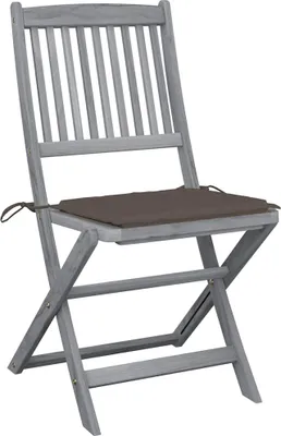Imagen del producto de vidaXL: Juego de 4 sillas plegables con cojines, fabricadas en madera de acacia maciza