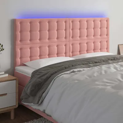 Produktbild von Möbel LED Kopfteil Rosa 160x5x118/128 cm Samt - Kopfteile 3122917