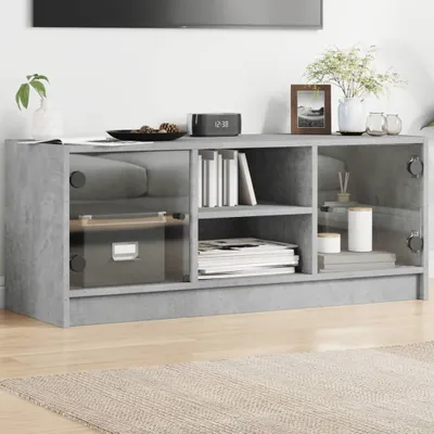 Immagine prodotto di Maison Exclusive - Mobile TV con ante in vetro grigio cemento 102x37x42 cm
