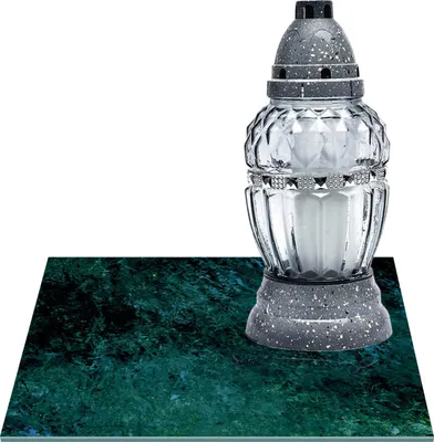 Zdjęcie produktu dla SZKLANA PODSTAWKA POD ZNICZE Z DEDYKACJĄ 40x40cm Farba 44h