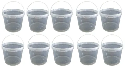 Produktbild von SILPLAST Eimer mit Deckel 10L x 10 Kunststoffeimer 10 Liter lebensmittelecht stapelbar Plastikeimer leer Transparent