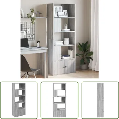 Produktbild von The Living Store Bücherregal Grau Sonoma 70x36x189 cm Holzwerkstoff
