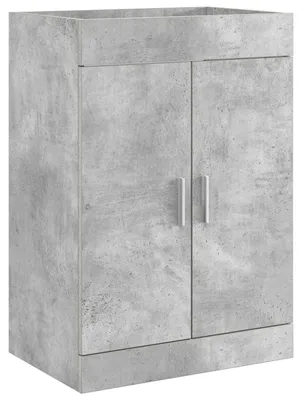 Image de Meuble de salle de bain vidaXL, gris béton, 78,5 x 37,5 x 81 cm, aggloméré