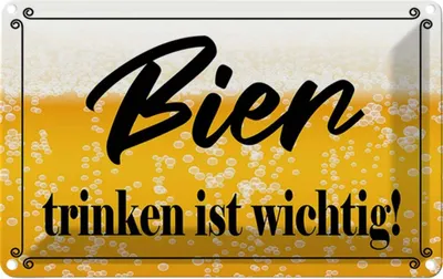 Produktbild von vianmo Blechschild 12x18 cm Bier trinken ist wichtig! Essen