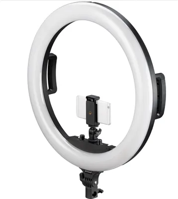 Produktbild von Bresser - F004355 - STR-48B Bi-Color LED Ringleuchte 48W dimmbar mit Kamera- und Smartphonehalter