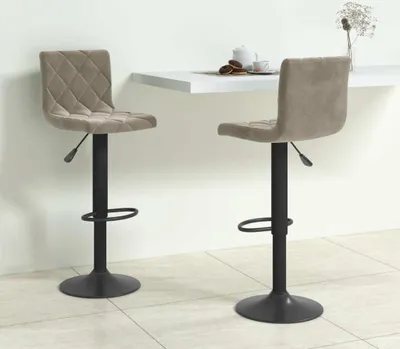 Produktbild von Maison Exclusive - Barhocker 2 Stk. Hellgrau Samt