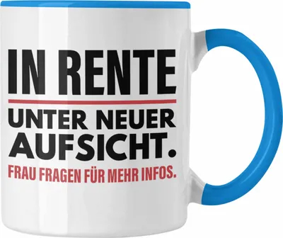 Produktbild von Trendation - Renter Tasse Ruhestand Geschenk Rente Mann Lustig Renteneintritt Abschiedsgeschenk Sprüche Pension (Blau)