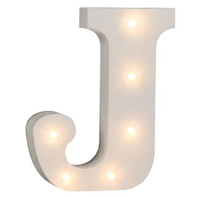 Zdjęcie produktu dla Podświetlane drewniane litery i znaki oraz cyfry z diodami LED ok. 16 cm, Model:J