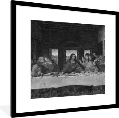 Produktbild von MuchoWow® MuchoWow® Gerahmtes Poster Das letzte Abendmahl - Leonardo da Vinci 40x40 cm - Poster mit zchwarzem Bilderrahmen - Poster - Plakat im Rahmen
