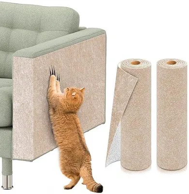 Immagine prodotto di Tappetino antiscivolo per gatti, set fai da te in 2 pezzi per impedire ai gatti di graffiare, tappetino antigraffio per gatti, protezione contro i graffi, tappetino antigraffio, parete per gatti, protezione per mobili (beige, 40 x 100 cm)