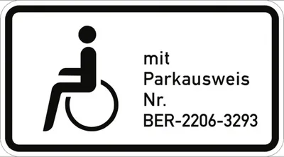 Produktbild von Verkehrsschild VZ1044-11, Nur Schwerbehinderte mit Parkausweis Nr. ..., Alu, ...