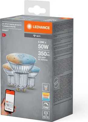 Produktbild von LEDVANCE 00217610, Intelligentes Leuchtmittel, WLAN, Edelstahl, LED, GU10, 2700 K