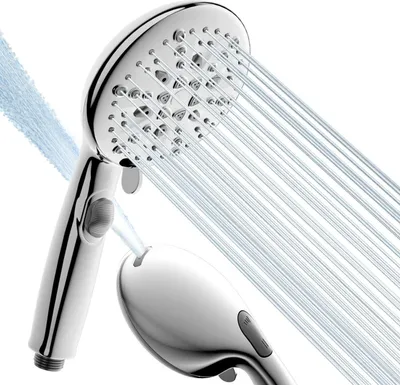 Obrázek produktu pro Úsporná sprchová hlavice, 7+2 režimy proudu, silný proud, čisticí vana, chrom