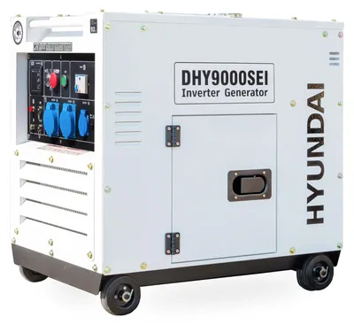 Produktbild von HYUNDAI Diesel Inverter Generator DHY9000SEi – 6,5 kW Stromerzeuger mit E-START, ATS-Anschluss, SINUS-Strom – Diesel Notstromaggregat für Baustelle & Werkstatt