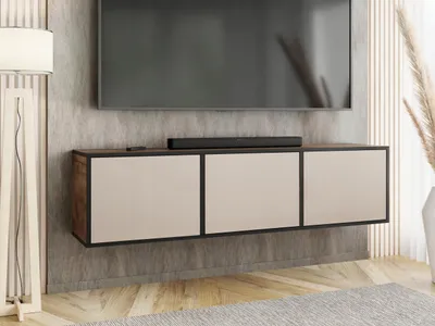 Produktbild von KierMoebel Tv Schrank EDI 3, Modern Lowboard Eiche Craft Gold & Kaschmir 156,4x42x38,8 cm