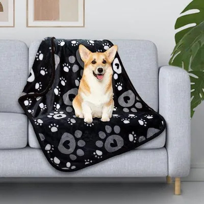 Produktbild von Famanu Hundedecke Weich und Waschbar - Schwarz 110 x 80 cm