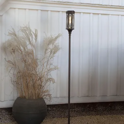 Produktbild von Star Trading Bollard Folke, Außen-Bodenbeleuchtung, Braun, IP44, Garten, Dämmerungssensor, 1 Glühbirne(n)