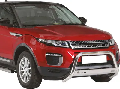 Zdjęcie produktu dla Listwa ochronna przedniego zderzaka do Range Rover Evoque 2016-2021 ø63 mm stalowa srebrna