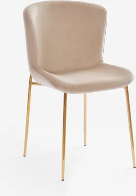 Produktbild von Stuhl aus Stoff Design Esszimmer mit goldfarbenen Beinen Virin - Beige