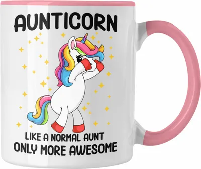 Produktbild von Trendation - Tante Aunticorn Geschenk Tasse Geschenkidee Beste Tante Kaffeetasse Geschenk Lustig (Rosa)