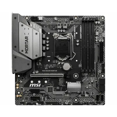 Produktbild von MSI MAG B365M Mortar, Intel, LGA 1151 (Socket H4), Intel® Core™ i3, Intel® Core™ i5, Intel® Core™ i7, Intel® Core™ i9, Intel® Pentium®, LGA 1151 (Socket H4), DDR4-SDRAM, 64 GB