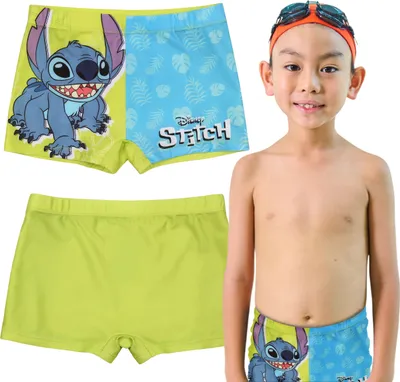 Produktbild von DISNEY Stitch Badehose für Jungen FÜR DAS SCHWIMMBAD, Schwimmunterhose, Strand SCHNELLTROCKNENDE 122-128