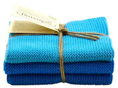 Produktbild von Solwang Wischtuch Ozeanblau Kombi 3er Set Tücher Wischlappen Wischtücher