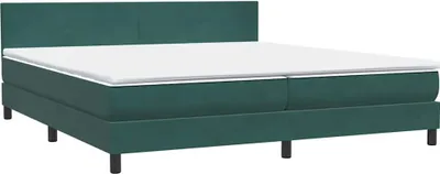 Zdjęcie produktu dla Łóżko typu Box Spring z materacem Ciemnozielone 180x220 cm