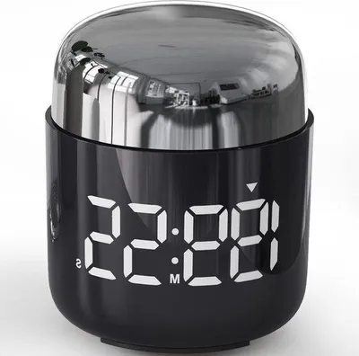Produktbild von Silberne Küchenuhr mit LED-Display und Lautstärkeregelung