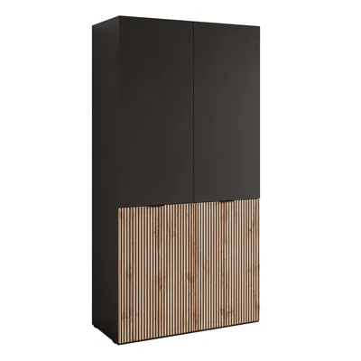Produktbild von Kippschrank SANDBOX LOFT 100, mit LED Belechtung,  Schwarzgraphit / Schwarzgraphit + Eiche Wotan
