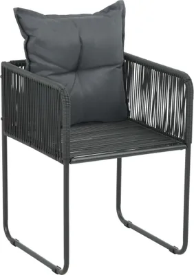 Produktbild von vidaXL Gartenstühle 2 Stk. mit Polstern Poly Rattan Schwarz