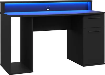 Produktbild von MIRJAN24 Gaming Schreibtisch Ayo, Stilvoll Computertisch vom Hersteller, Computermöbel mit RGB-Beleuchtung (Farbe: Schwarz)
