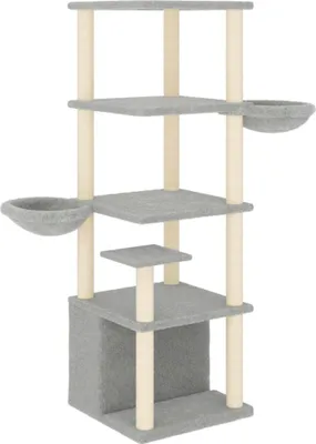 Obrázek produktu pro vidaXL Strom pro kočky se sisalovými škrabadly světle šedý 147 cm