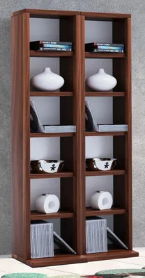 Produktbild von VCM Holz CD DVD Stand Regal | CD Regal mit Platz für 204 CDs oder 72 DVDs oder 40-Videos | Maße: H. 92 x B. 42 x T. 20 cm | Elegantes CD/DVD Regal | Blu ray Regal - Milano