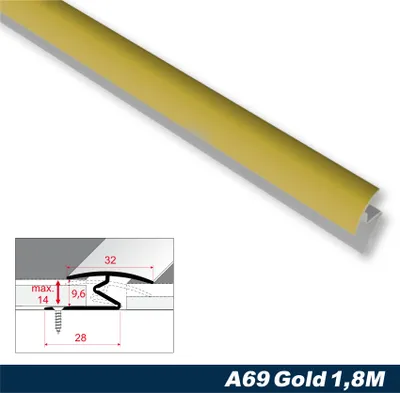 Produktbild von Effector Übergangsprofile aus eloxiertem Aluminium - Übergangsschiene Bodenleiste - (1,8 Meter gold) Übergangsprofil Abschlussprofile Boden