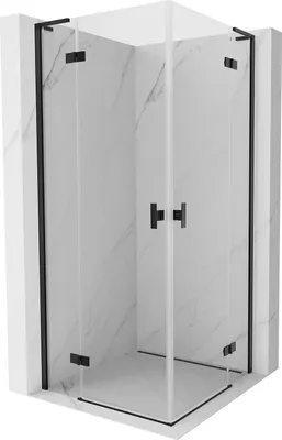 Produktbild von Mexen Mist-H L Duo Duschkabine schwenkbar 75 x 75 cm, transparent, schwarz - 8A5L-075L-075P-70-00