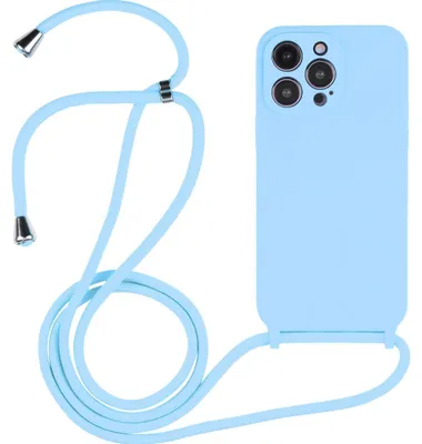 Produktbild von Mobigear Handylanyard für iPhone 15 Pro Max, Silikon-Handykette – Blau