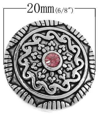 Produktbild von 1 Wechsel - Chunks / Click Buttons 'Star Flower' - antiksilber, Knauf ca. 5,5mm