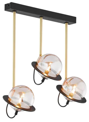 Obrázok produktu pre Závesná lampa PLANET čierno-zlatá 3xG9x8W kov rozmery: 50x50x20 cm IP20 Jupiter
