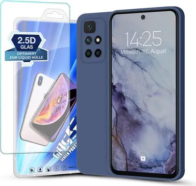 Produktbild von Hülle für Xiaomi Redmi 10 mit 9H Displayglas Displayschutz Case Cover Bumper Silikon Softgrip Schutzhülle Farbe: Lavendelblau