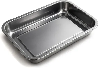 Obrázok produktu pre Nerezový podnos 40x30 cm, odolný voči teplu, obdĺžnikový, nerez, na varenie a servírovanie