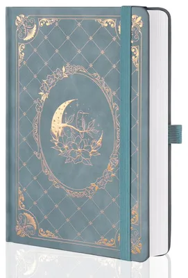 Image de Cahier ligné format A5, couverture rigide, bleu clair, 320 pages numérotées, papier de 100 g/m²