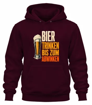 Obrázek produktu pro Mikina s kapucí, "Pijeme pivo, dokud nám nedojde", " ", barva: vínová, velikost: XL