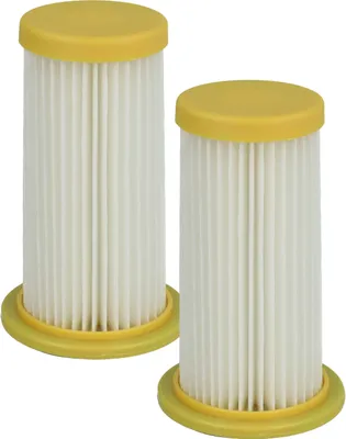 Produktbild von vhbw 2x Faltenfilter kompatibel mit Philips FC8261, FC8257/01 ParquetCare, FC8256/01 HomeCare, FC8028 Staubsauger - Patronenfilter Gelb Weiß